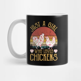 Just A Girl Who Loves Chickens Flower Mug